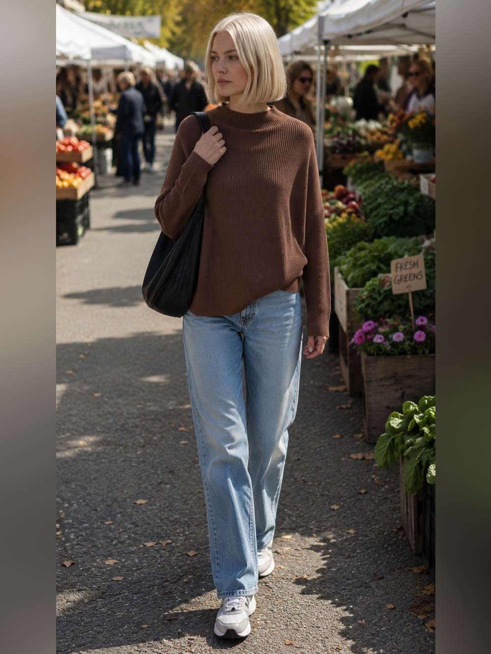 Selected Femme brown sweater ribbed SZ XL